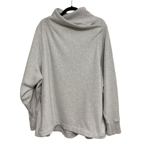 Athleta Cozy Karma Twist Neck Sweatshirt in Light Oatmeal Heather - Size 3X - Picture 3 of 7